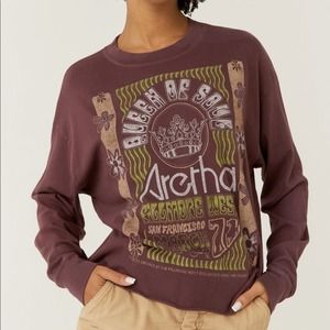DAYDREAMER NWOT Aretha Franklin Queen of Soul Long Sleeve Crop Band Tee XS
